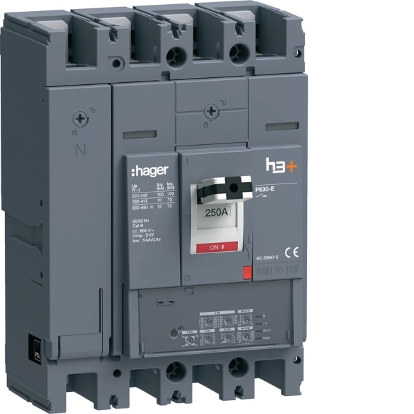 HAGER - Leistungsch. h3+ P630 LSI 4x250A 70kA
