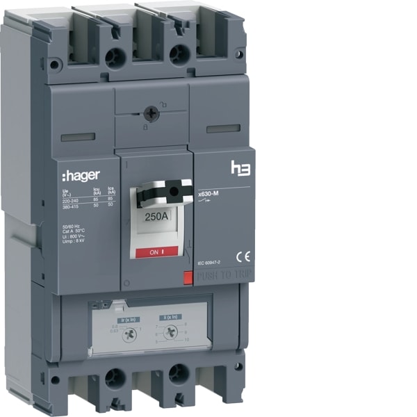 HAGER - Leistungschalter h3 x630 TM 3x250A 50kA