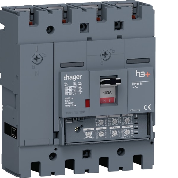 HAGER - Leistungssch. h3+ P250 LSI 4x100A 50kA