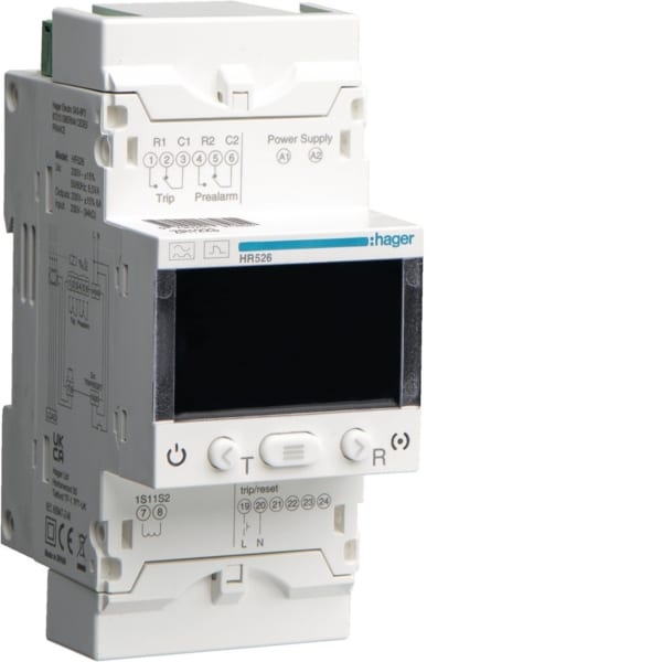 HAGER - FI-Relais 30mA-30A Zeitver./50%/LCD/Test