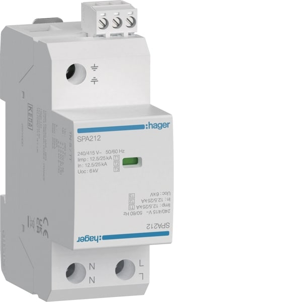 HAGER - Überspan. T1+T2+T3 2P 12.5kA FM TNS/TT