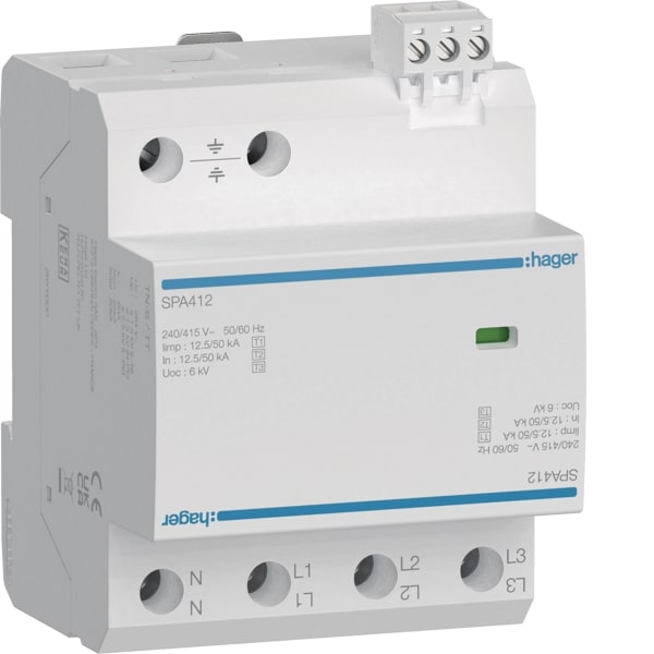 HAGER - Überspan. T1+T2+T3 4P 12.5kA FM TNS/TT