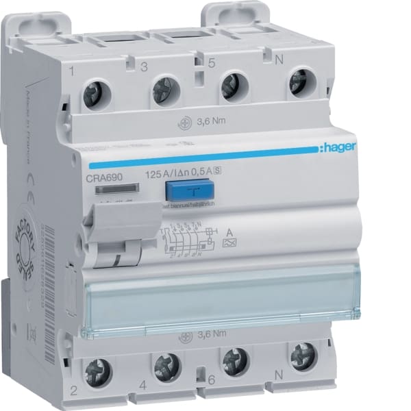 HAGER - FI-Schutzschalter 3P+N 125A 500mA A S