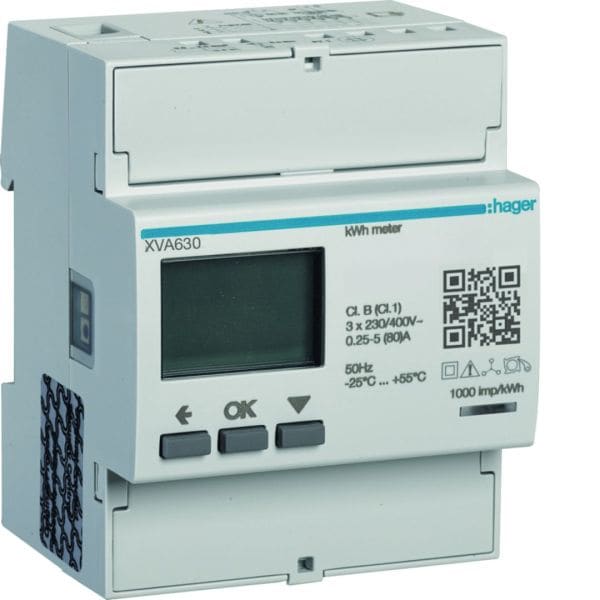HAGER - 3P Energiezähler zur Messung des PV-Überschuss für Ladestationen