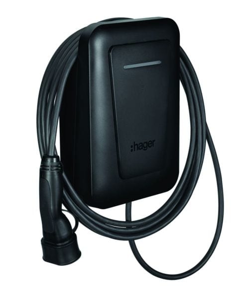 HAGER - Ladestation witty plus Ladekabel 22kW 6,5m MID OCPP Dienstwagen PV-Überschuss