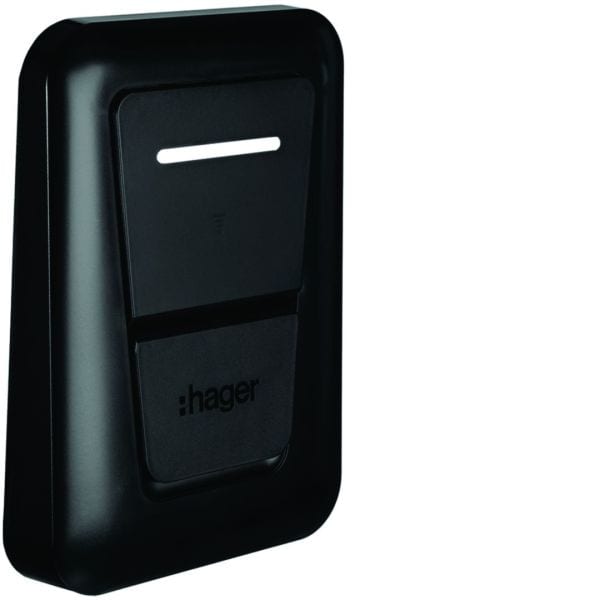 HAGER - Zierblende graphitschwarz 9011 Ladestation witty one plus pro mit Ladesteckdose