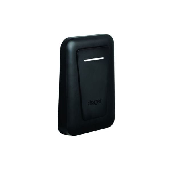 HAGER - Zierblende graphitschwarz 9011 Ladestation witty one plus pro mit Ladekabel