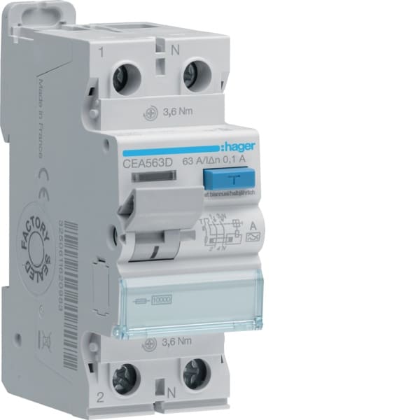HAGER - FI-Schutzschalter 1P+N 63A 100mA A
