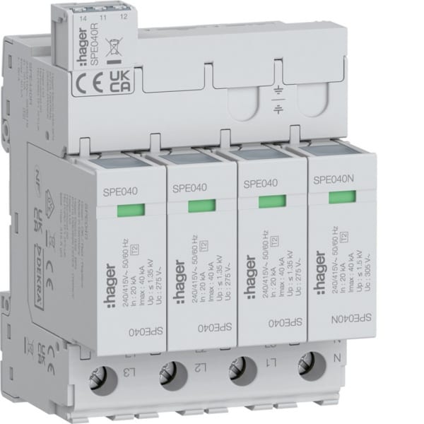 HAGER - Überspannungsabl 4P TNS/TT 40 kA FM