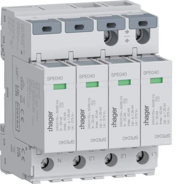 HAGER - Überspannungsabl 4P TNS 40 kA