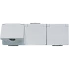 JUNG - SCHUKO-Dreifach-Steckdose, 16 A 250V ~, Klappdeckel, waagerecht, IP44, WG600