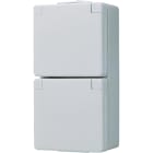 JUNG - SCHUKO-Zweifach-Steckdose, 16 A 250V ~, Klappdeckel, senkrecht, IP44, WG600