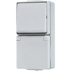 JUNG - SCHUKO-Steckdose 16 A 250V ~ + Schalter Universal Aus-Wechsel 10 AX 250V ~,IP44