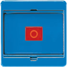 JUNG - Abdeckung mit Glasscheibe, Serie CD, blau (mit blauer Wippe)