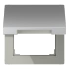 JUNG - Klappdeckel mit Rückstellfeder, Serie LS, Aluminium