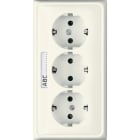 JUNG - Kabelkanal-SCHUKO-Steckdose, 3fach, 16A 250V ~, Duroplast, Serie CD, weiss