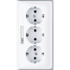 JUNG - Kabelkanal-SCHUKO-Steckdose, 3fach, 16A 250V ~, Duroplast, Serie CD, alpinweiss