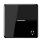 JUNG - Wippe 1fach mit Lichtleiter, Symbol Klingel, Duroplast, Serie CD, schwarz