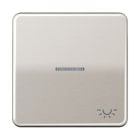 JUNG - Wippe 1fach mit Lichtleiter, Symbol Licht, Aluminium eloxiert, Serie CD, platin