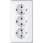 JUNG - Kabelkanal-SCHUKO-Steckdose, 3fach, 16A 250V ~, Duroplast, Serie CD, alpinweiss