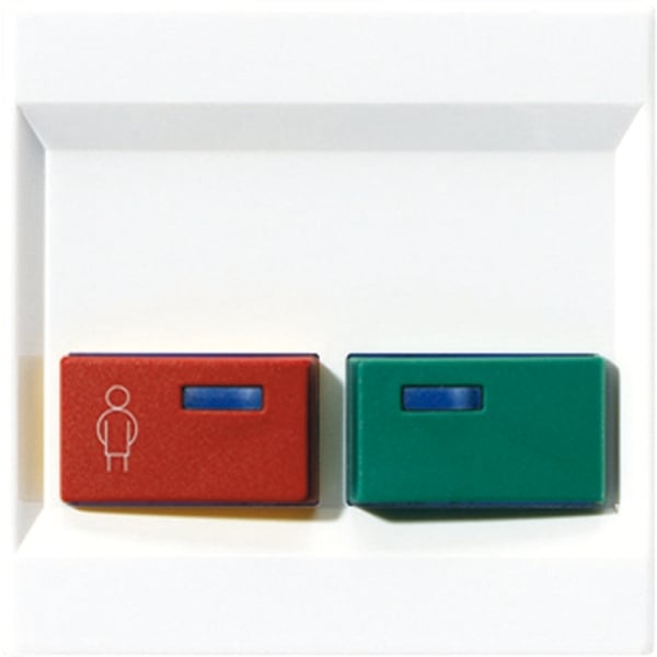 JUNG - Abdeckung für Ackermann, Typ 73642 B2, rot, grün, Serie LS, alpinweiss