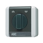 JUNG - Jalousie-Drehschalter, 2-pol. (2 Antriebe), 10AX 250V ~, mit Schriftfeld, IP44