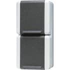 JUNG - SCHUKO-Zweifach-Steckdose 16A 250V ~, Klappdeckel, senkrecht, IP44
