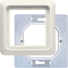 JUNG - Rahmen 90 x 90 mm, komplett mit Dichtungsflansch (IP44), Thermoplast, weiss