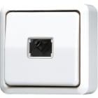 JUNG - Taster, 1-pol. Wechsler mit N-Klemme, 10A 250V ~, AP 600, alpinweiss