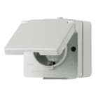 JUNG - SCHUKO-Steckdose, 16 A 250V ~, mit Hohlboden zur Durchverdrahtung, IP44, WG600