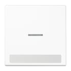 JUNG - Wippe 1fach mit Lichtleiter, mit Schriftfeld, Duroplast, Serie LS, alpinweiss