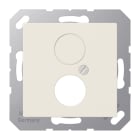 JUNG - Abdeckung für 2 Rundsteckverbinder bis 18,5mm Ø, Duroplast, Serie AS, weiss