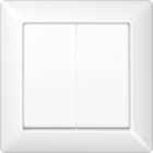 JUNG - Wippe 2fach, mit Rahmen, Duroplast, Serie AS, alpinweiss