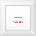 JUNG - Wippe 1fach mit Lichtleiter, Heizung, mit Rahmen, Duroplast, Serie AS,
