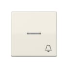 JUNG - Wippe 1fach mit Lichtleiter, Symbol Klingel, Duroplast, Serie AS, weiss