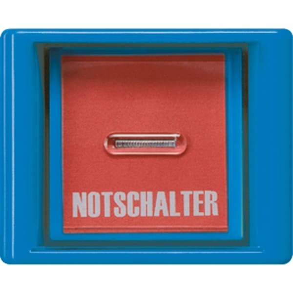 JUNG - Abdeckung mit Glasscheibe, Serie AS, blau (mit blauer Wippe)