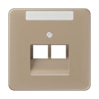 JUNG - Abdeckung für IAE/UAE-Anschlussdosen 2 x 8-polig, Schriftfeld, Alu, gold-bronze