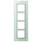 JUNG - Glasrahmen 4fach, senkrechte und waagerechte Montage, Glas, LS PLUS, mattweiss