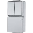 JUNG - SCHUKO-Steckdose 16A 250V ~ mit Serienschalter 10AX 250V ~, 16A 250V ~, IP44