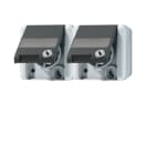 JUNG - SCHUKO-Zweifach-Steckdose, 16A 250V ~, Schriftfeld, Klappdeckel, Sicherheitssch