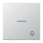 JUNG - Wippe 1fach mit Lichtleiter, Symbol Klingel, Serie LS, Aluminium