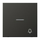 JUNG - Wippe 1fach mit Lichtleiter, Symbol Klingel, Alu lackiert, Serie LS, anthrazit