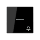 JUNG - Wippe 1fach mit Lichtleiter, Symbol Klingel, Duroplast, Serie A, schwarz