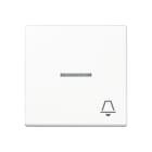 JUNG - Wippe 1fach mit Lichtleiter, Symbol Klingel, Duroplast, Serie A, alpinweiss