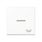 JUNG - Wippe 1fach mit Lichtleiter, Symbol Licht, Duroplast, Serie A, alpinweiss