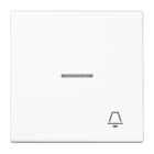 JUNG - Wippe 1fach mit Lichtleiter, Symbol Klingel, Duroplast, Serie LS, alpinweiss