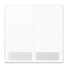 JUNG - Wippe 2fach, mit Schriftfeld, Duroplast, Serie LS, alpinweiss