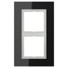 JUNG - Glasrahmen 2fach, senkrechte und waagerechte Montage, Glas, LS PLUS, schwarz