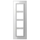 JUNG - Glasrahmen 4fach, senkrechte und waagerechte Montage, Glas, LS PLUS, alpinweiss