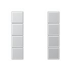JUNG - Tastensatz 4fach, F50, Serie A, aluminium